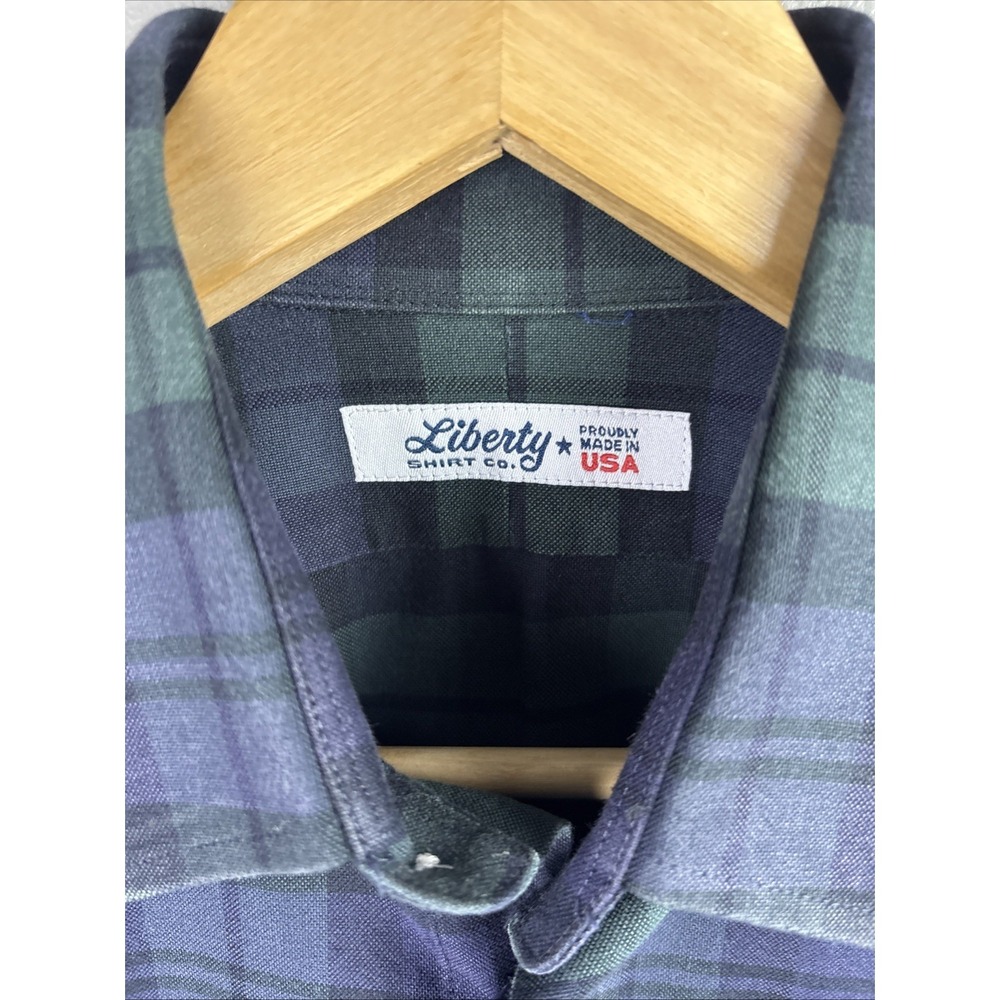 Liberty Shirt Co. Long Sleeve Button Down Flannel Plaid Made In USA Large - Picture 2 of 9